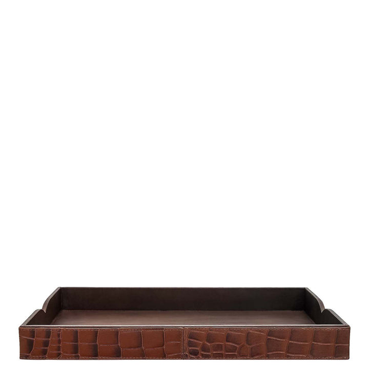 Small Croco Leather Tray - Date