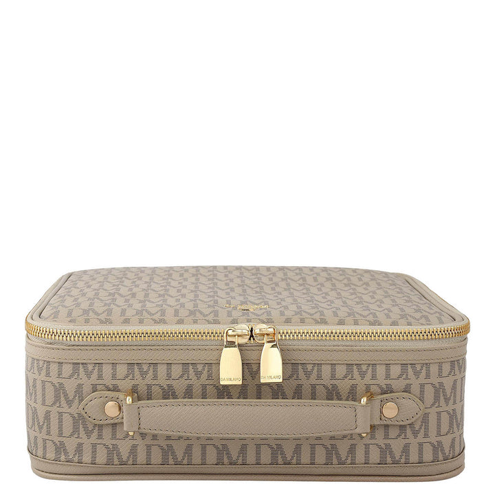 Monogram Leather Vanity Pouch - Chalk