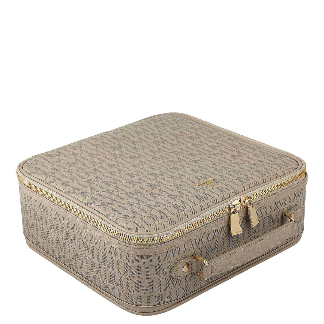 Monogram Leather Vanity Pouch - Chalk