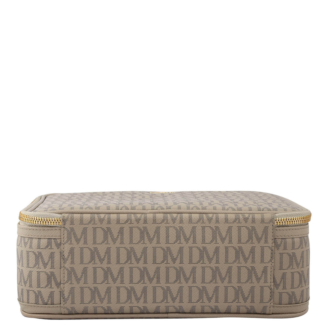Monogram Leather Vanity Pouch - Chalk