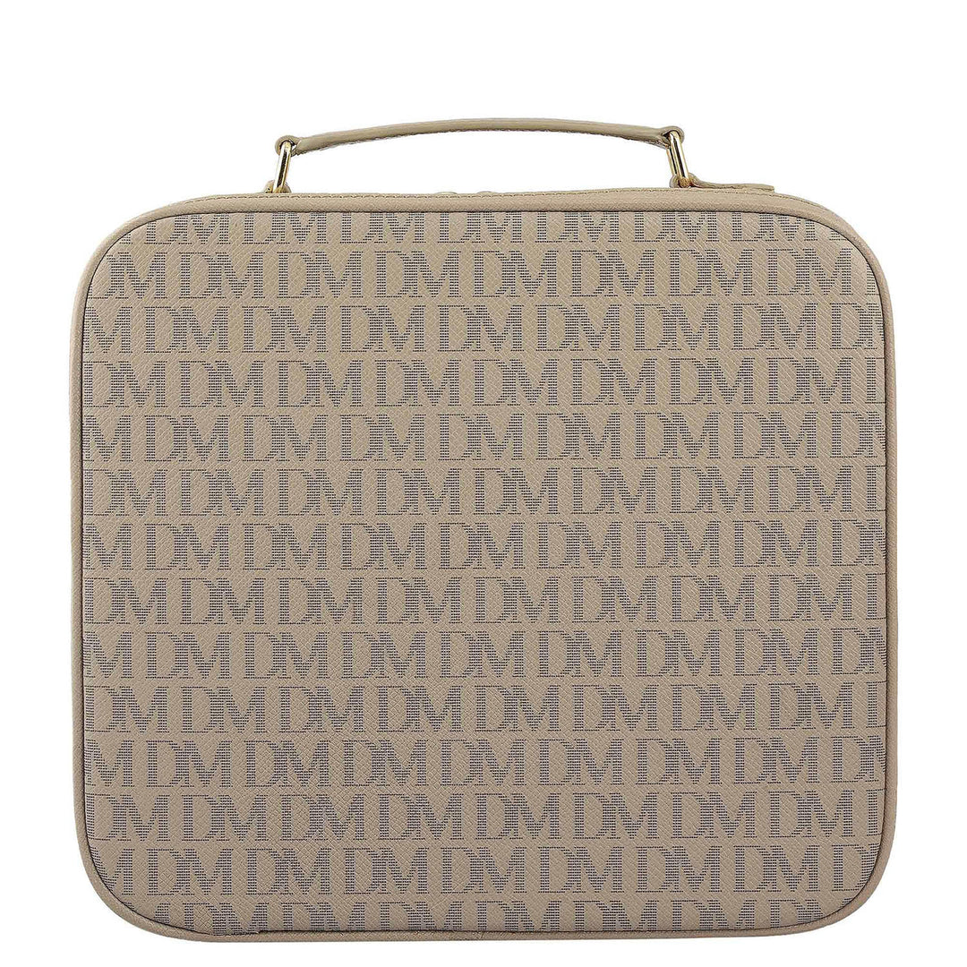 Monogram Leather Vanity Pouch - Chalk