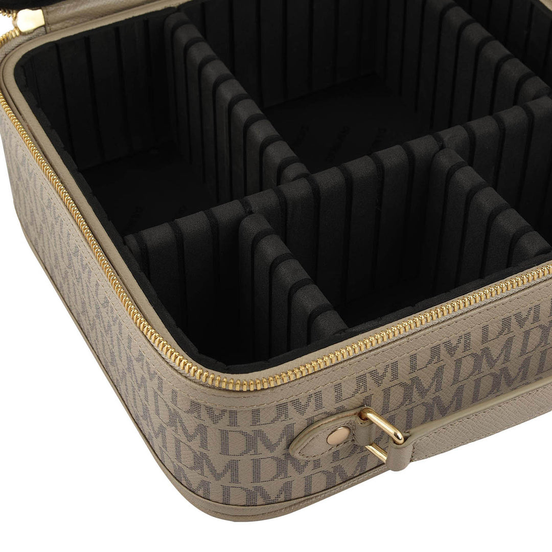 Monogram Leather Vanity Pouch - Chalk