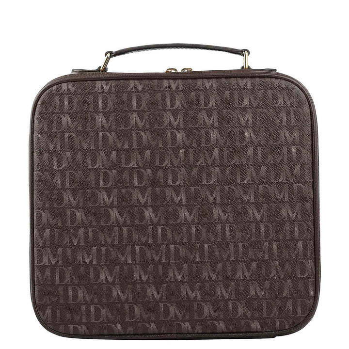 Monogram Leather Vanity Pouch - Chocolate
