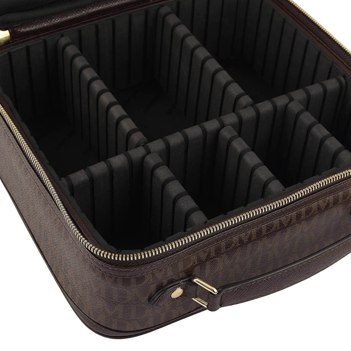 Monogram Leather Vanity Pouch - Chocolate