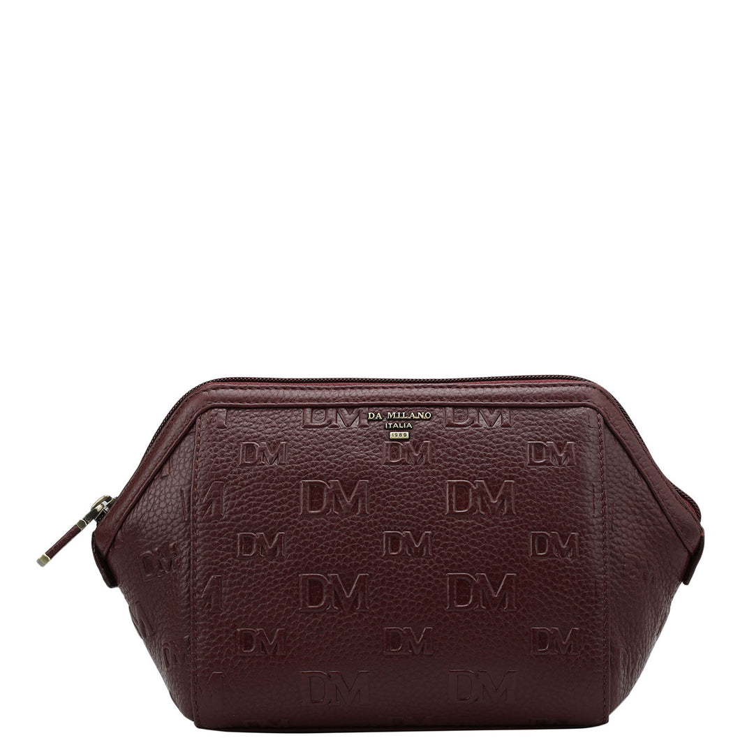 Monogram Wax Leather Vanity Pouch - Blood Stone