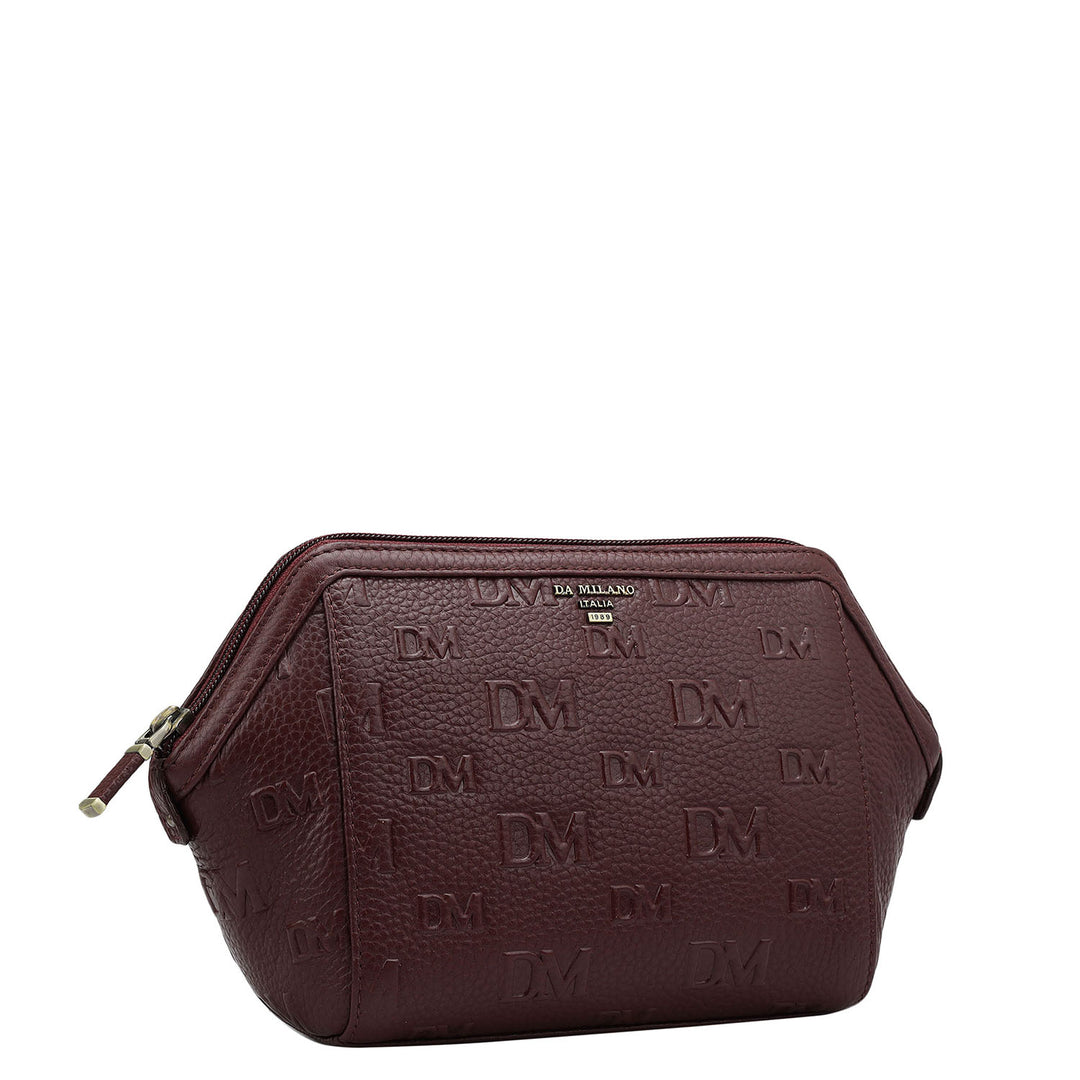 Monogram Wax Leather Vanity Pouch - Blood Stone