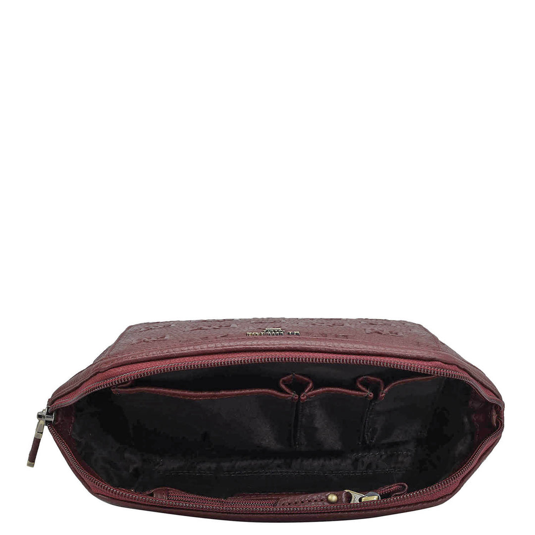 Monogram Wax Leather Vanity Pouch - Blood Stone