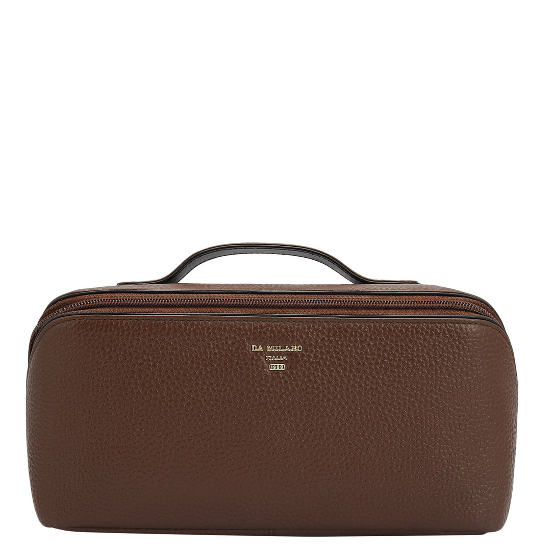 Wax Leather Vanity Pouch - Espresso