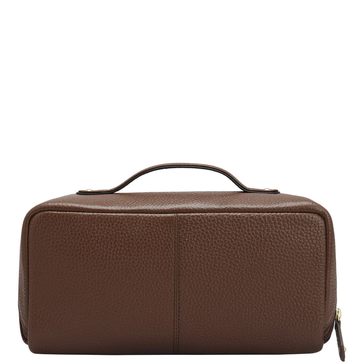 Wax Leather Vanity Pouch - Espresso