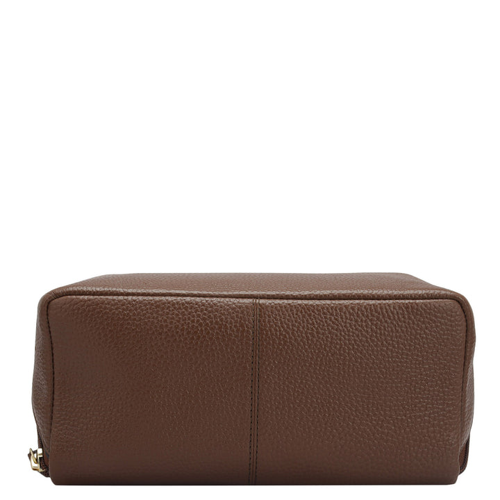 Wax Leather Vanity Pouch - Espresso