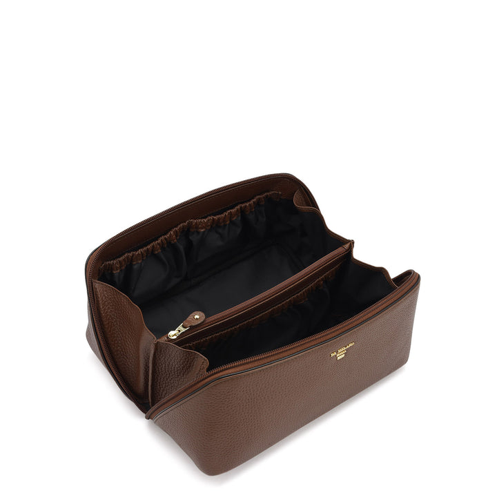 Wax Leather Vanity Pouch - Espresso