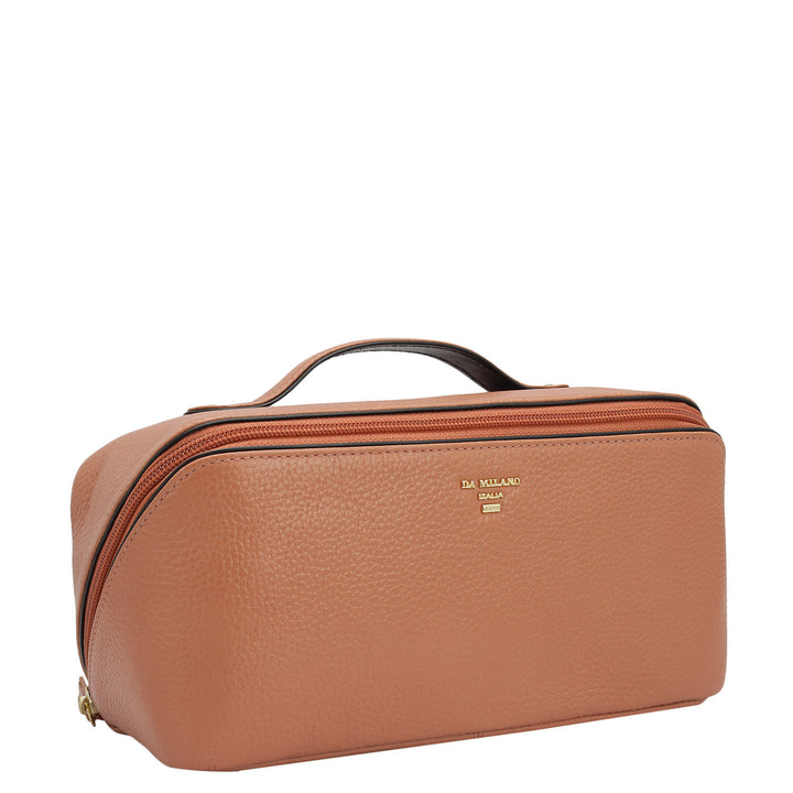 Wax Leather Vanity Pouch - Terracotta