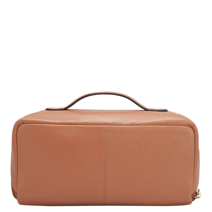 Wax Leather Vanity Pouch - Terracotta