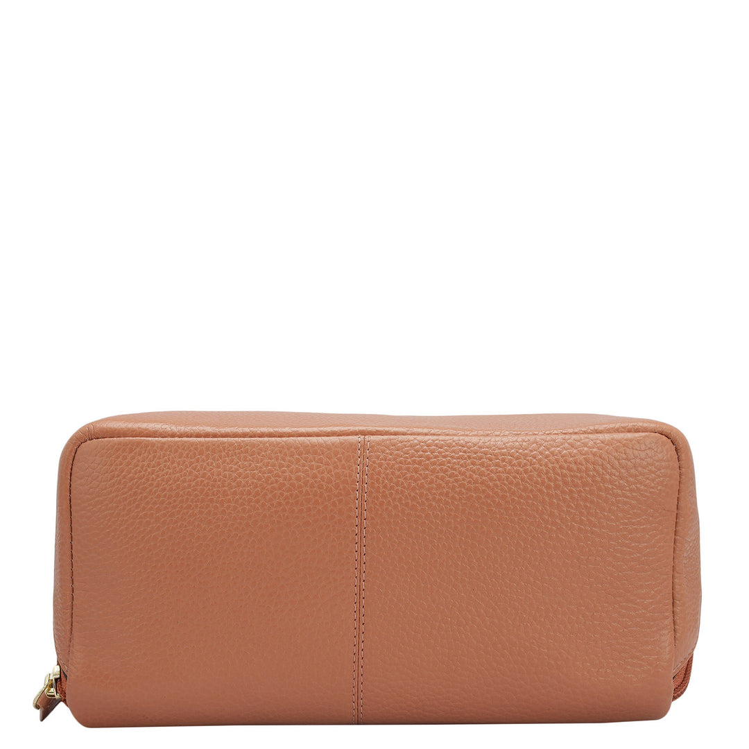 Wax Leather Vanity Pouch - Terracotta