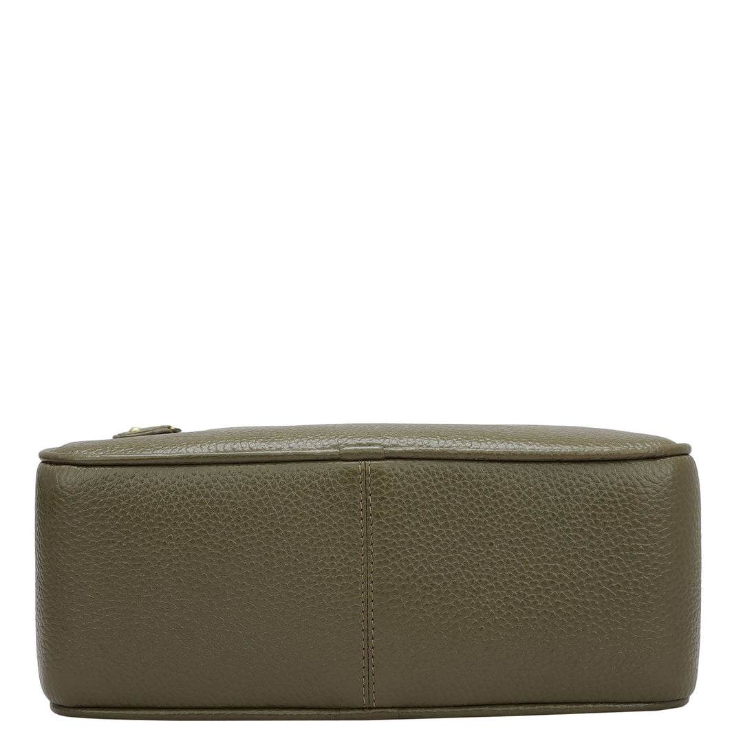 Wax Leather Vanity Pouch - Moss