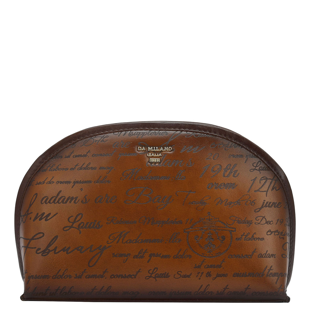 Signato Leather Vanity Pouch - Cognac