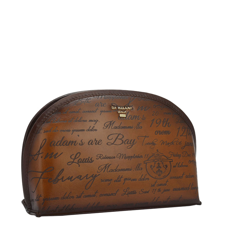 Signato Leather Vanity Pouch - Cognac