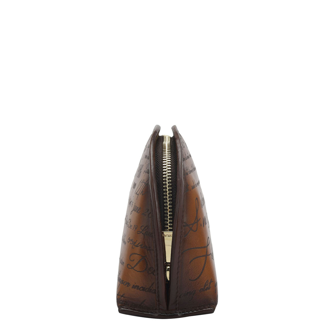 Signato Leather Vanity Pouch - Cognac