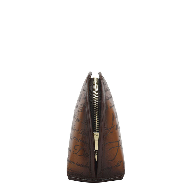 Signato Leather Vanity Pouch - Cognac