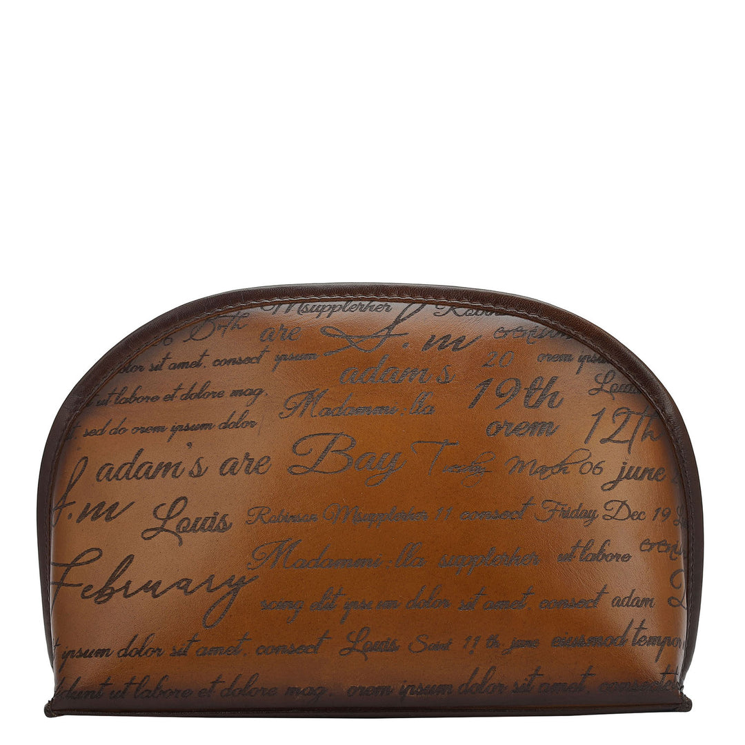 Signato Leather Vanity Pouch - Cognac