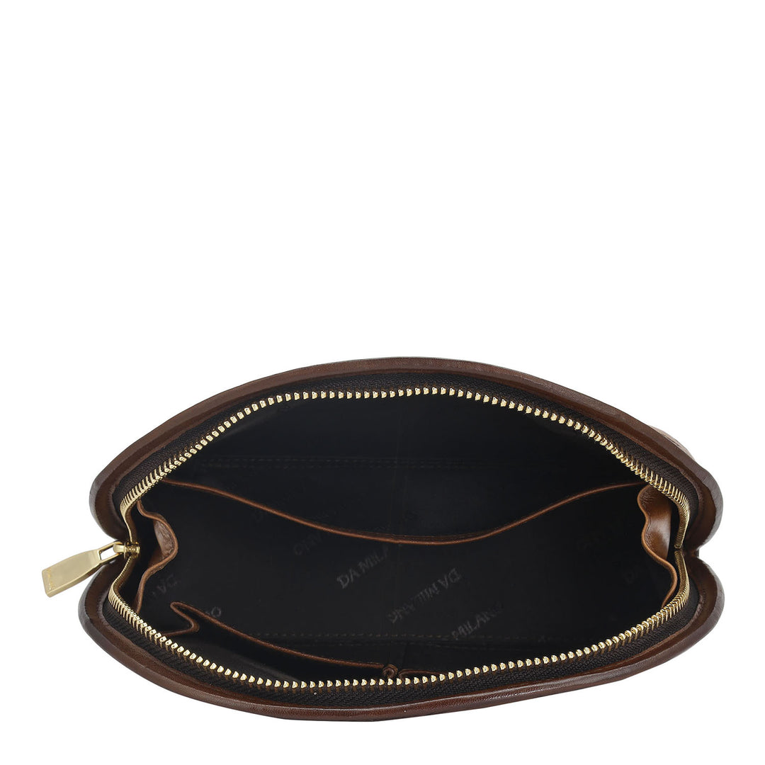 Signato Leather Vanity Pouch - Cognac