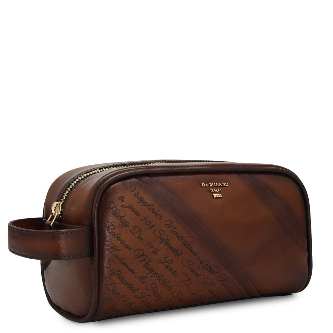 Signato Leather Vanity Pouch - Cognac