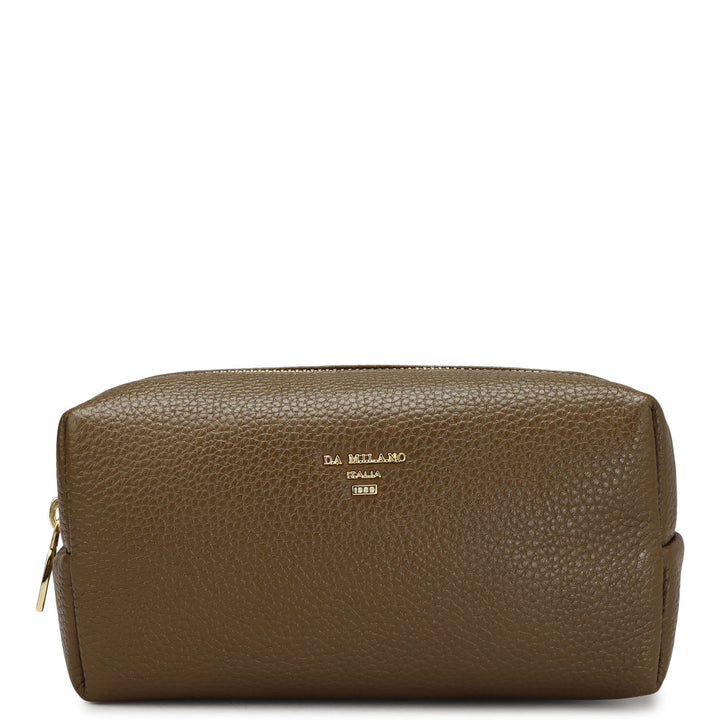 Wax Leather Vanity Pouch - Moss