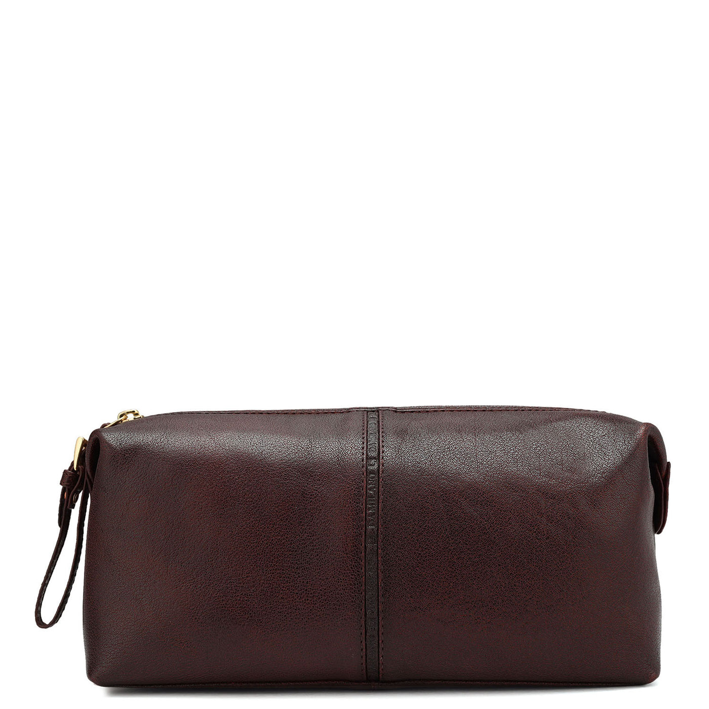 Elephant Pattern Leather Vanity Pouch - Berry