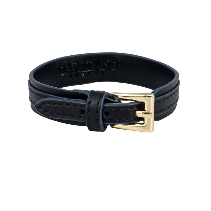 Plain Leather Wrist Band - Black & Blue