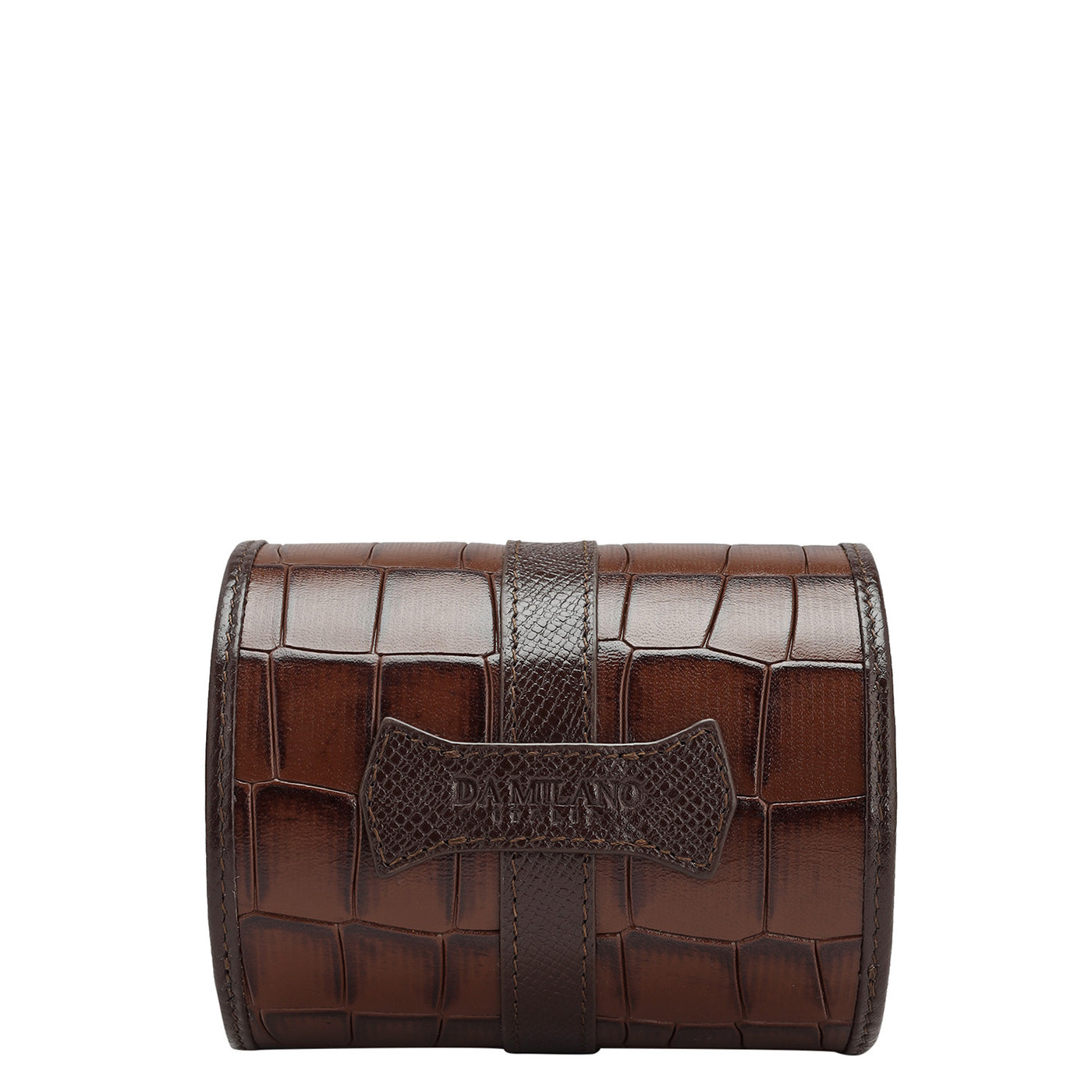 Croco Leather Watch Case - Brown