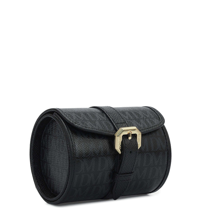 Monogram Leather Watch Box - Black
