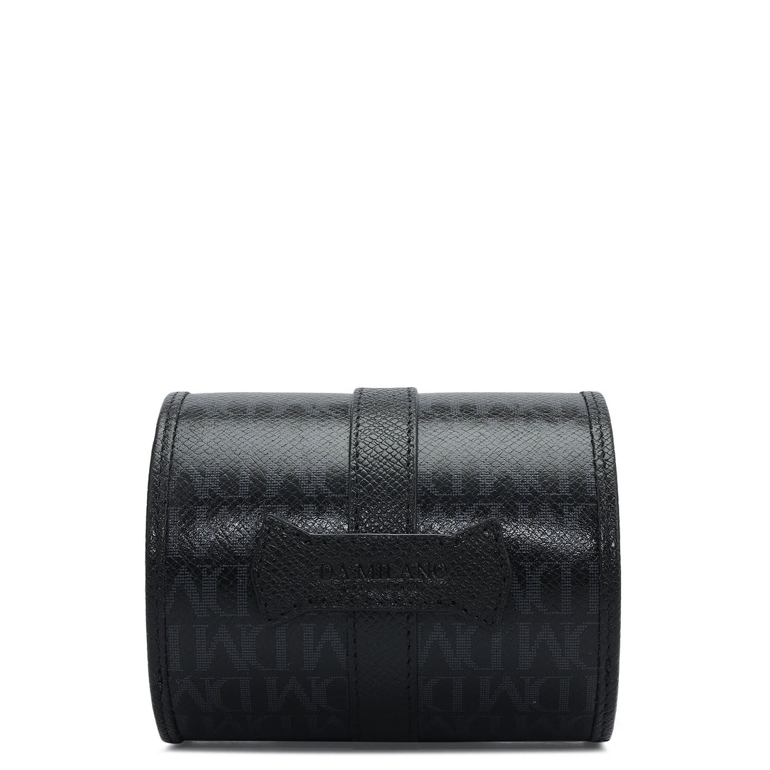 Monogram Leather Watch Box - Black
