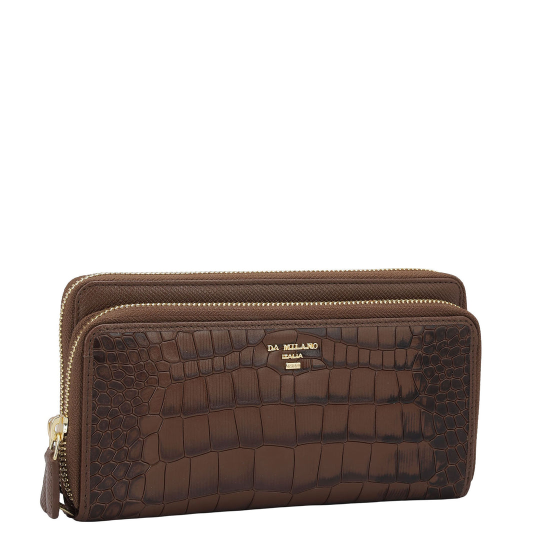 Croco Leather Ladies Wallet - Date