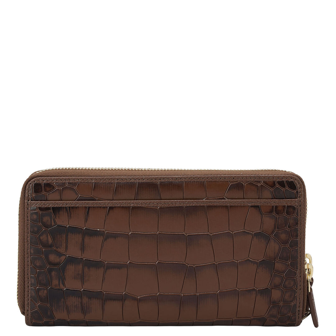 Croco Leather Ladies Wallet - Date