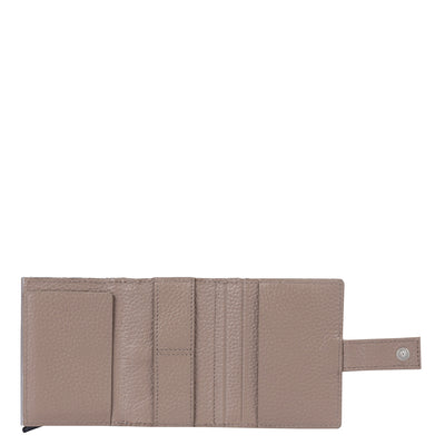 Wax Leather Card Case - Taupe