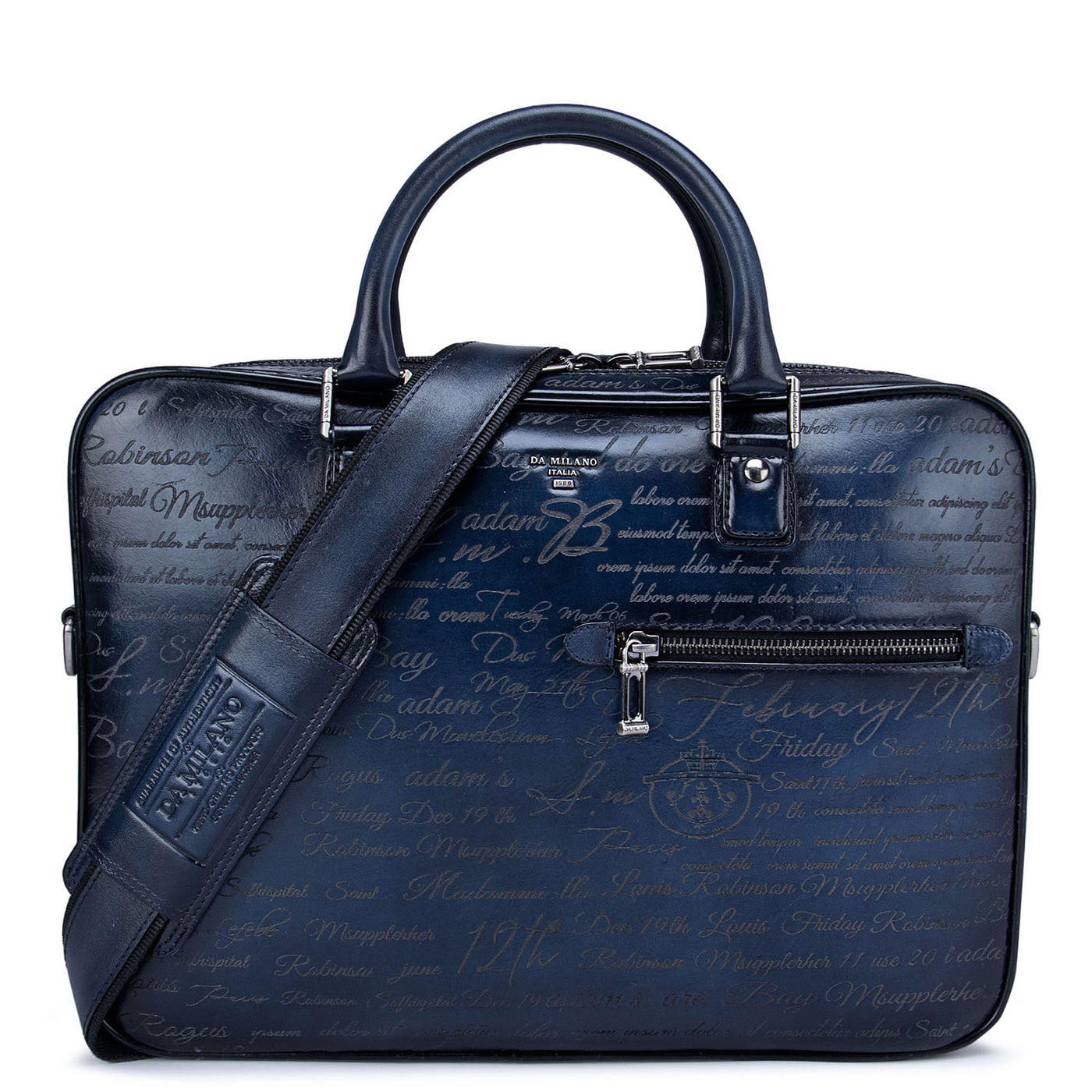 Midnight Blue Signato Leather Computer Bag - Upto 14"