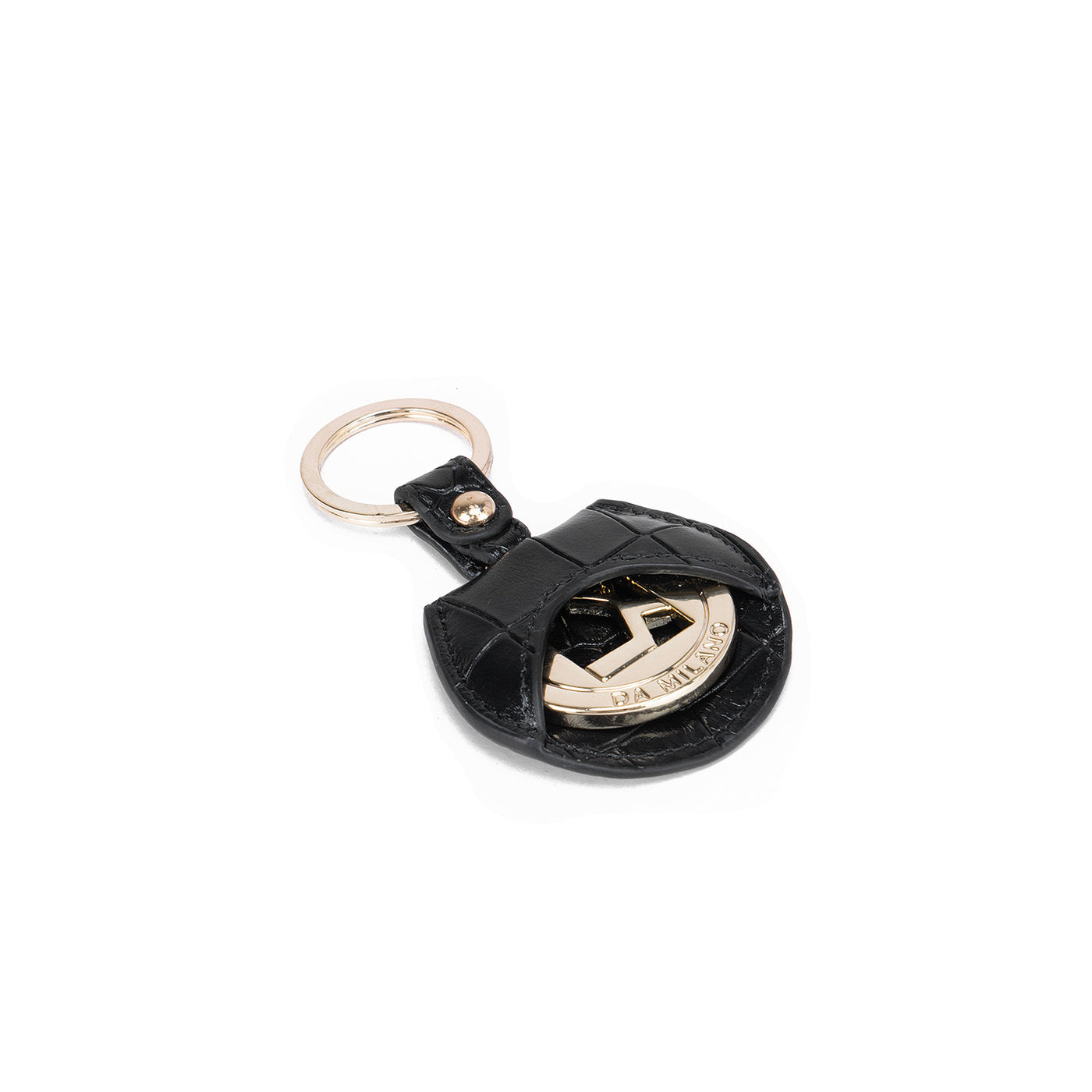 Black Croco Textured Ladies Wallet & Key Chain Gift Set
