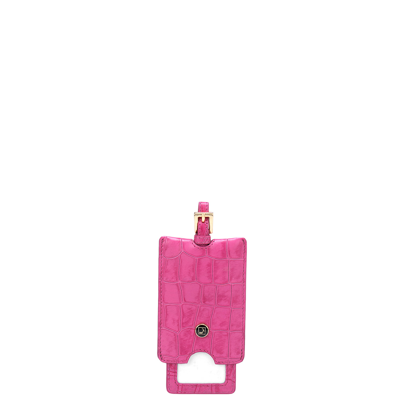 Croco Leather Luggage Tag - Hot Pink
