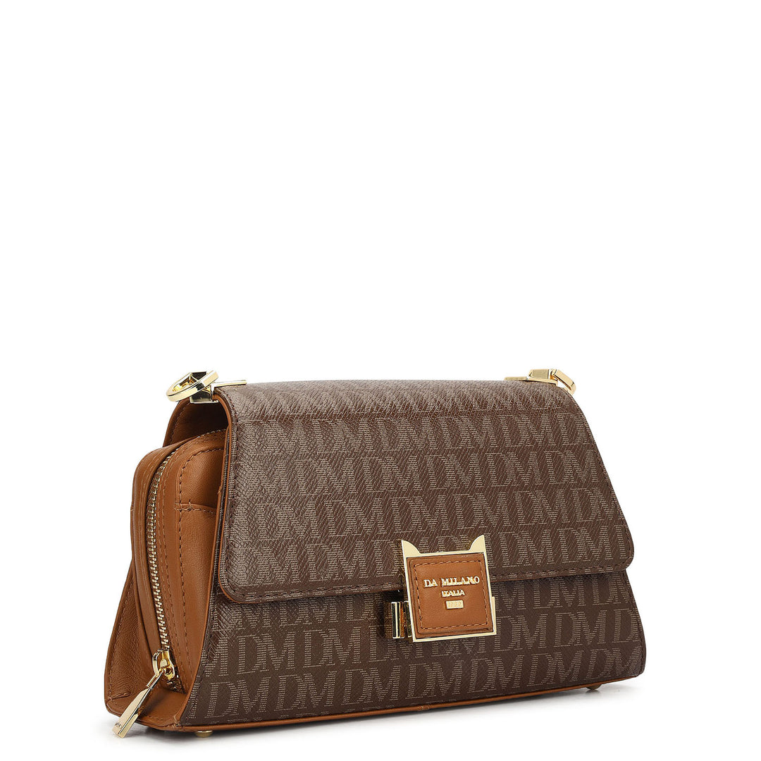 Small Monogram Plain Leather Sling - Walnut