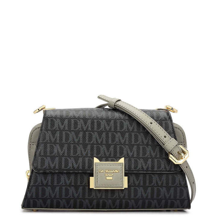 Small Monogram Plain Leather Sling - Black