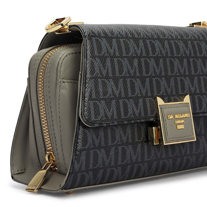 Small Monogram Plain Leather Sling - Black