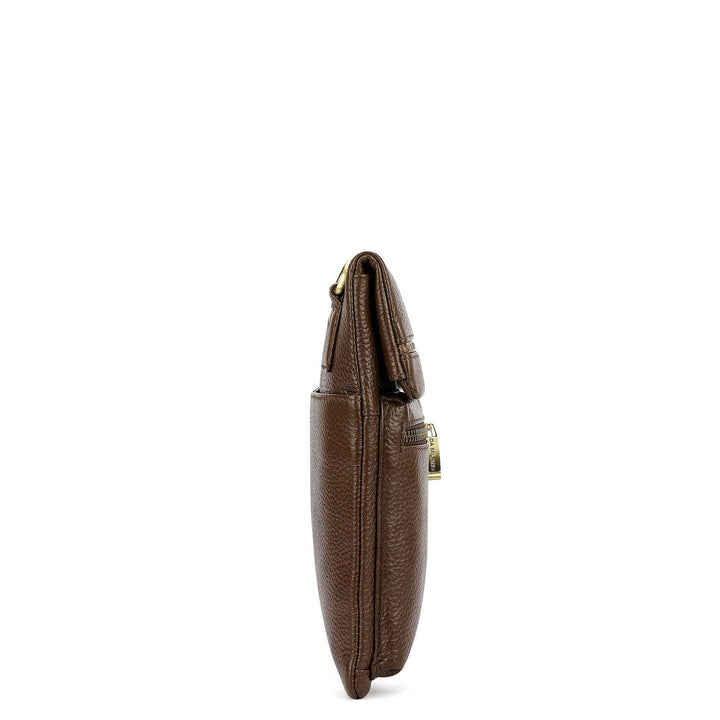 Wax Leather Men Sling - Mocha