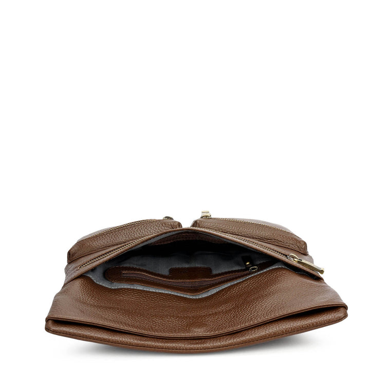 Wax Leather Men Sling - Mocha