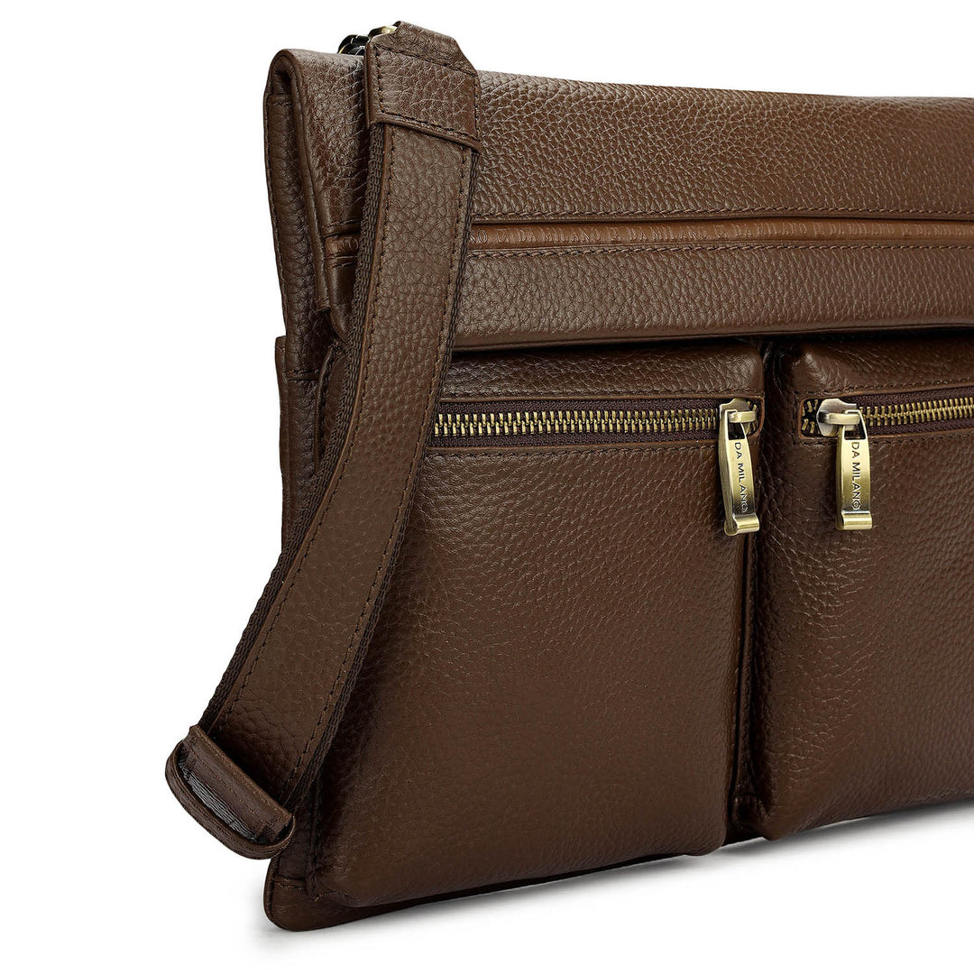 Wax Leather Men Sling - Mocha