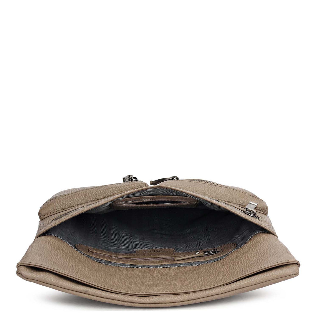 Wax Leather Men Sling - Smoke Grey