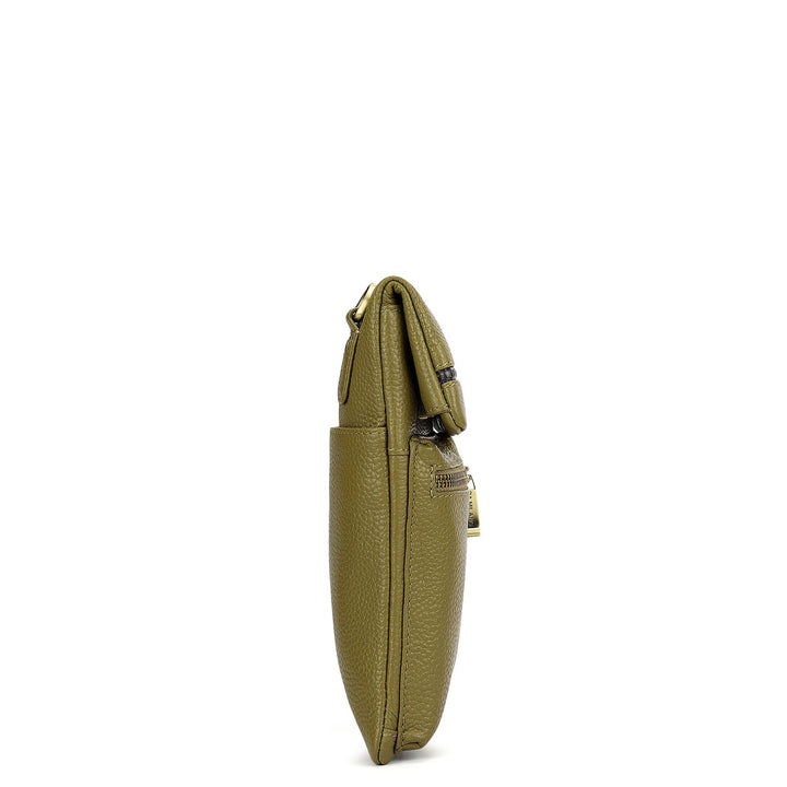 Wax Leather Men Sling - Olive
