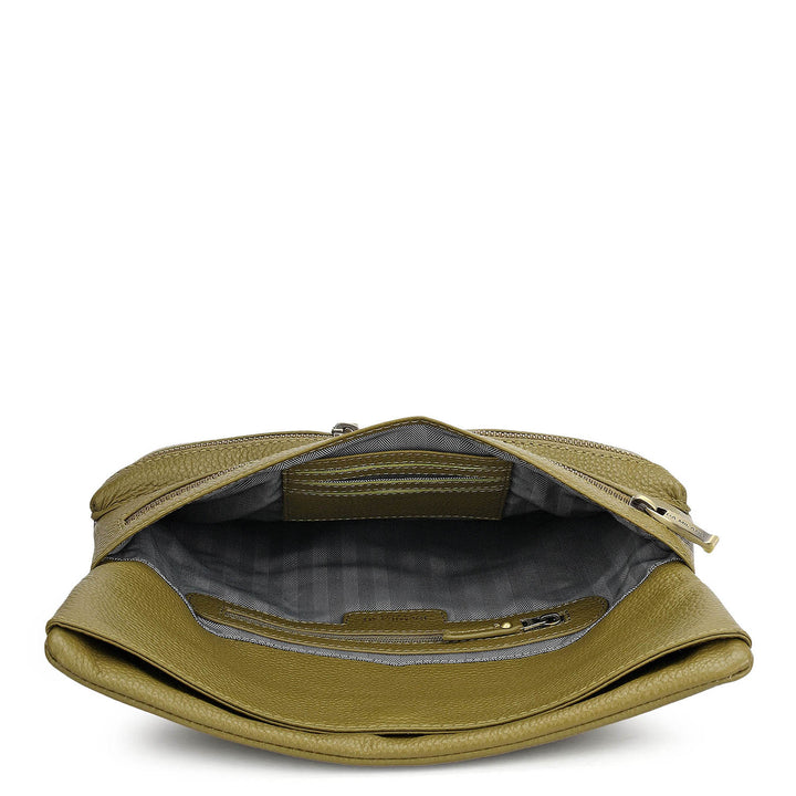 Wax Leather Men Sling - Olive