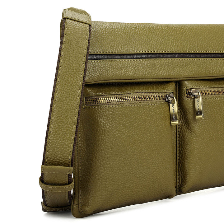 Wax Leather Men Sling - Olive