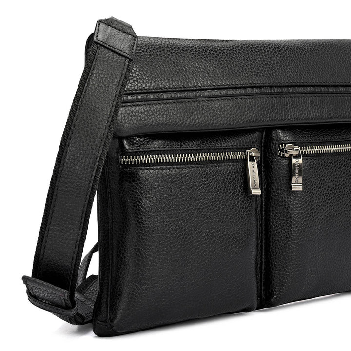 Wax Leather Men Sling - Black