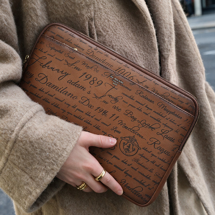Signato Leather Laptop Sleeve - Cognac